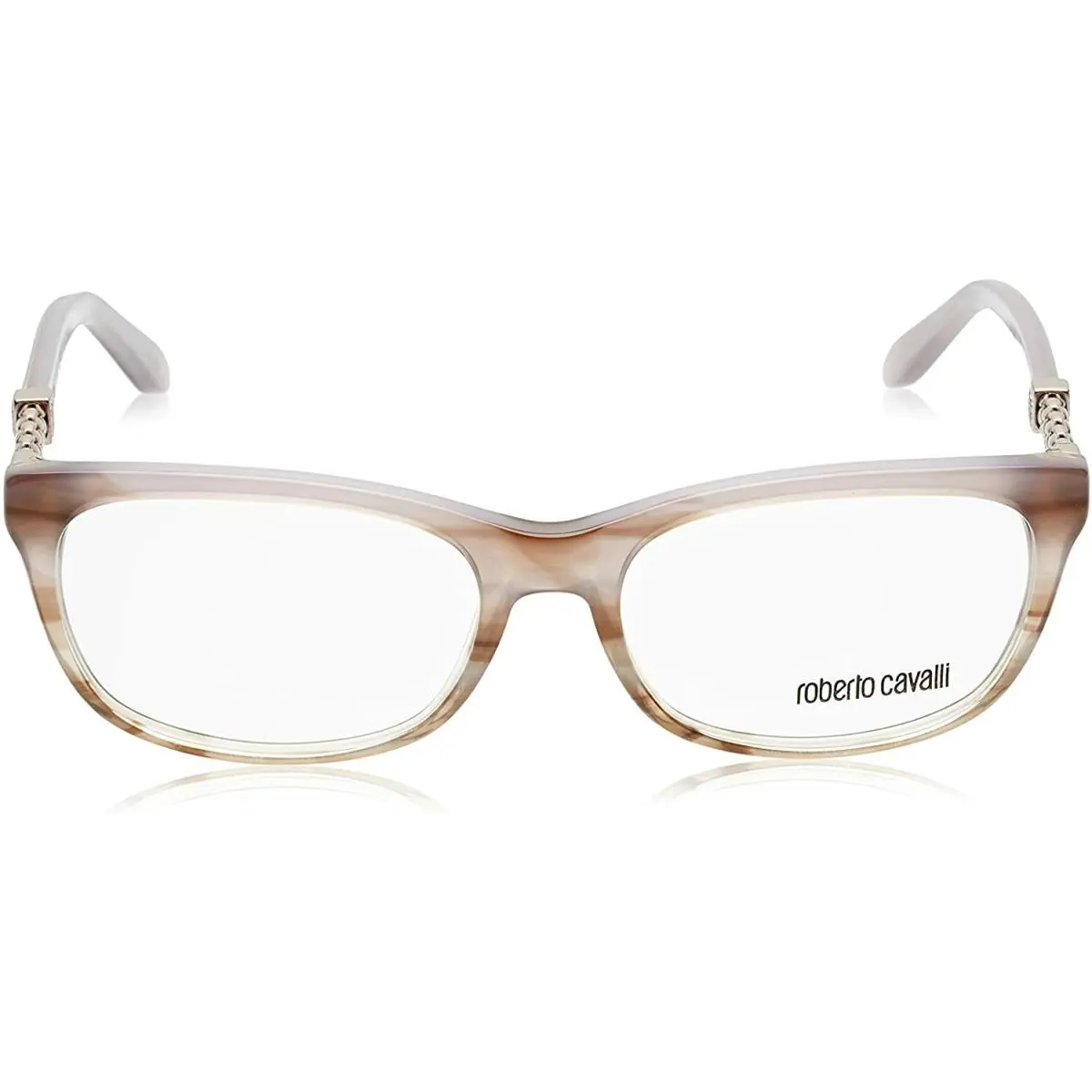 Roberto Cavalli Barbados RC706 059 Beige Brown Mix Eyeglasses Frame 54-16-140 - Frame: Brown, Lens: Clear