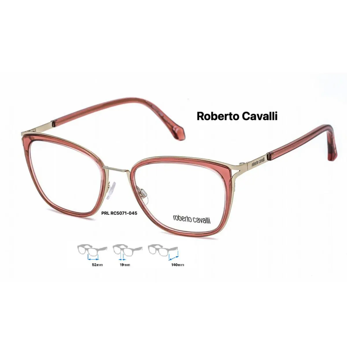 Maremma RC5071-045 Eyeglass Frames Pink/gold Size 52mm by Roberto Cavalli