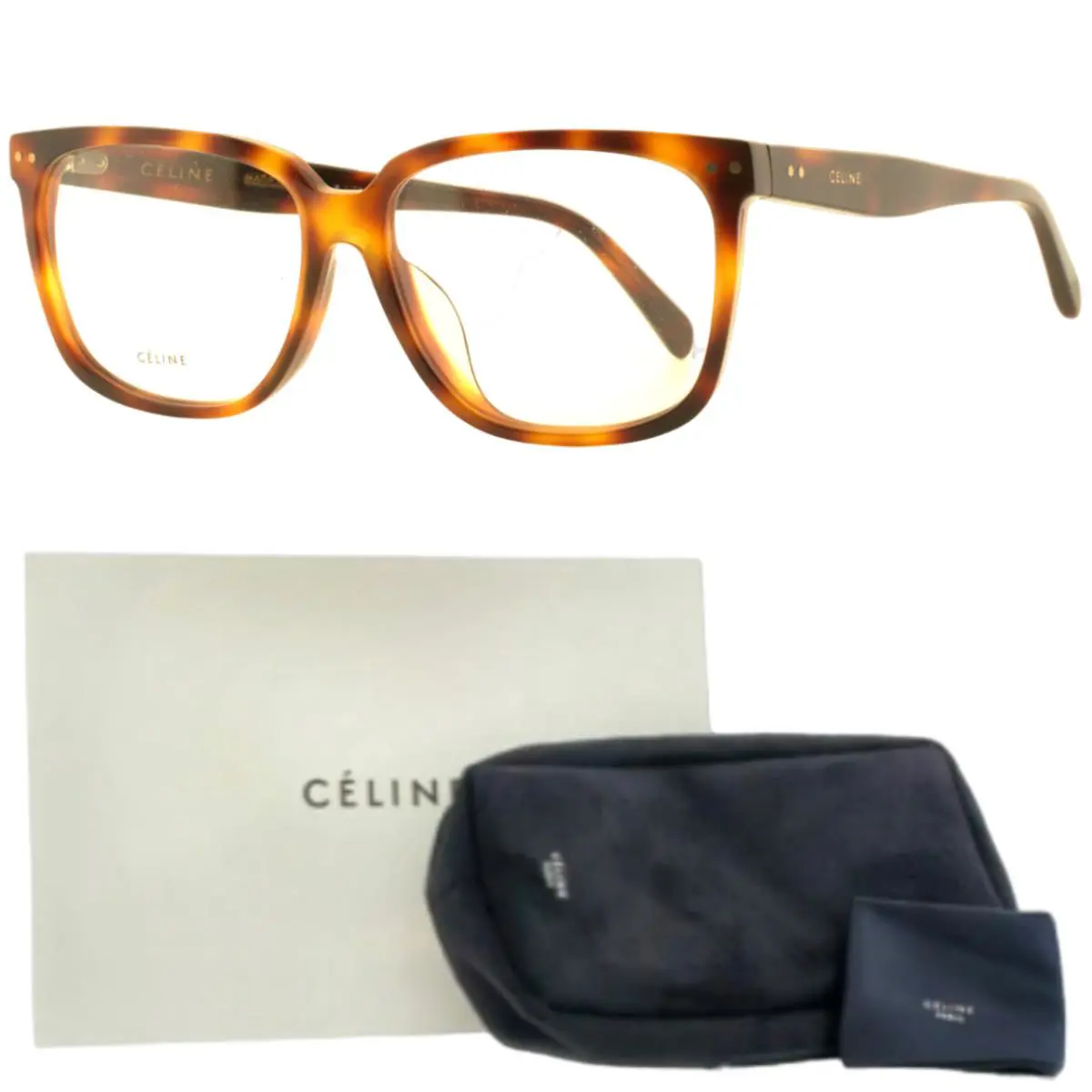 Celine CL50020F 053 Tortoiseshell Square Full Rim Womens Optical Frames