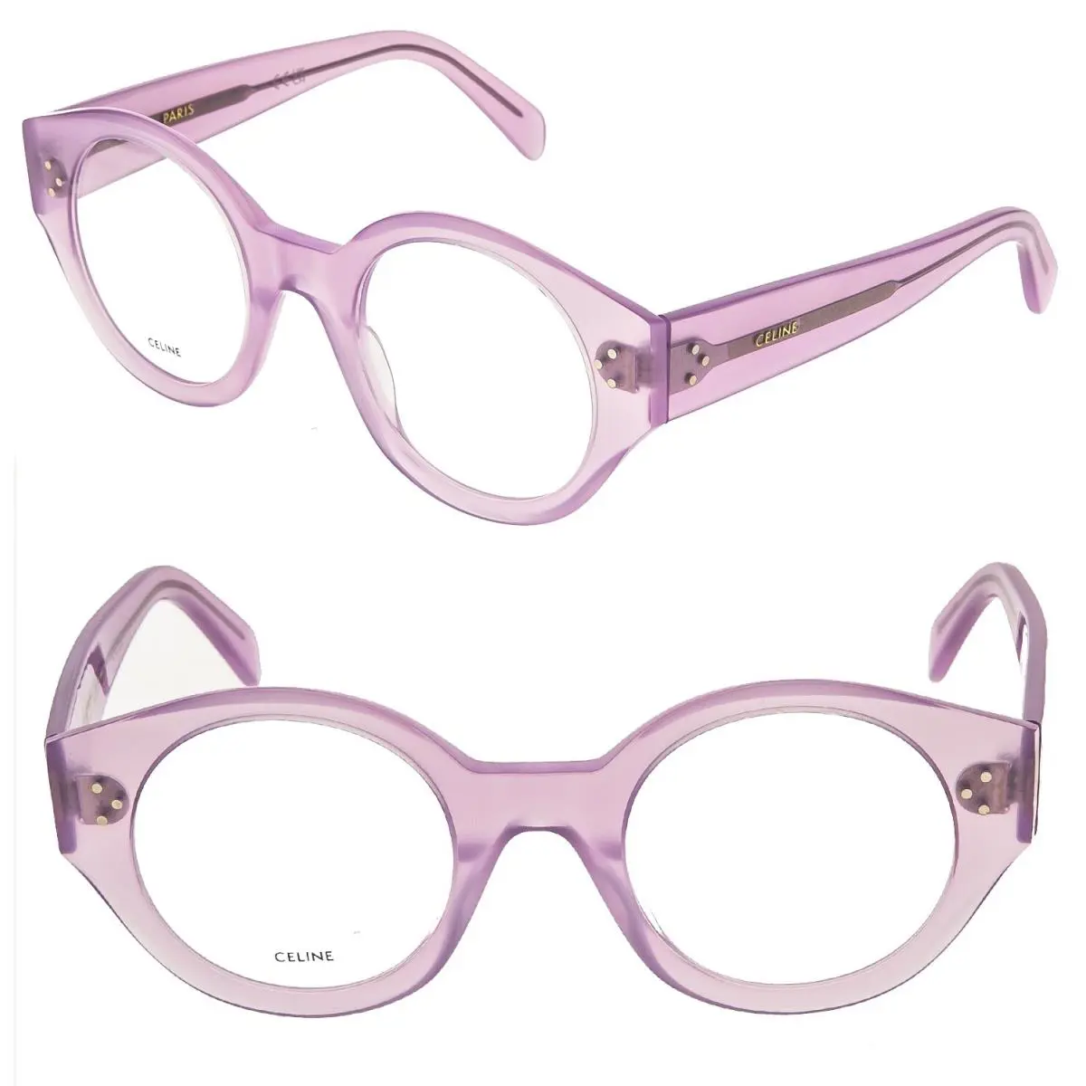 Celine 50123 Bold 3 Dots Matte Lilac Optical Frame 48mm Eyeglass CL50123I 078