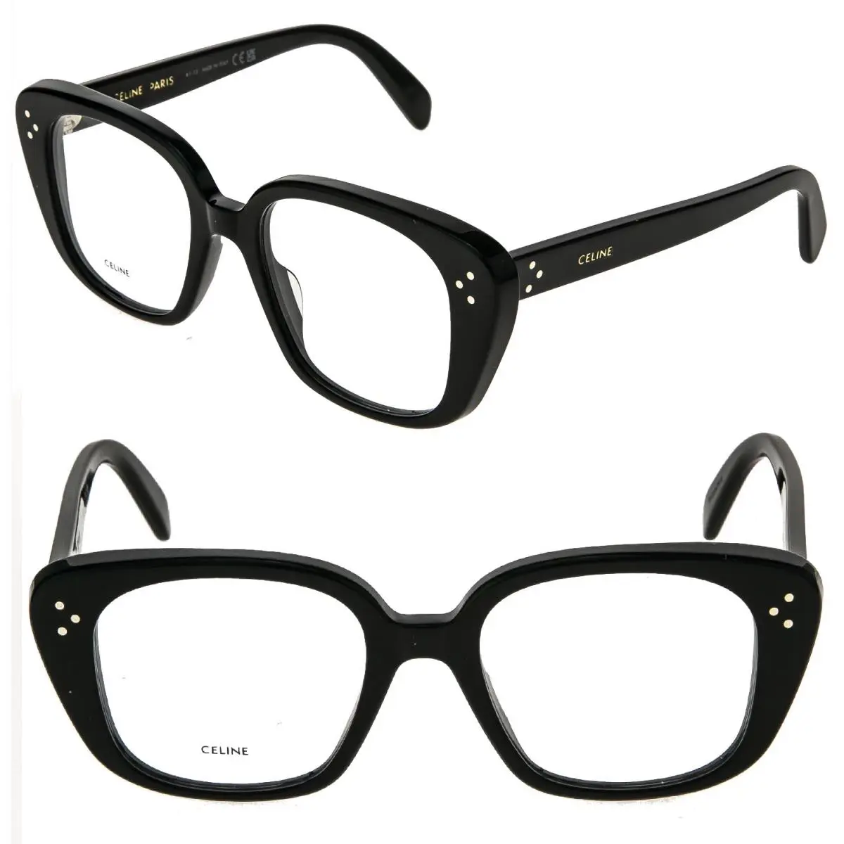 Celine 50136 Bold 3 Dots Black Optical Frame 51mm Fashion Eyeglass CL50136I 001