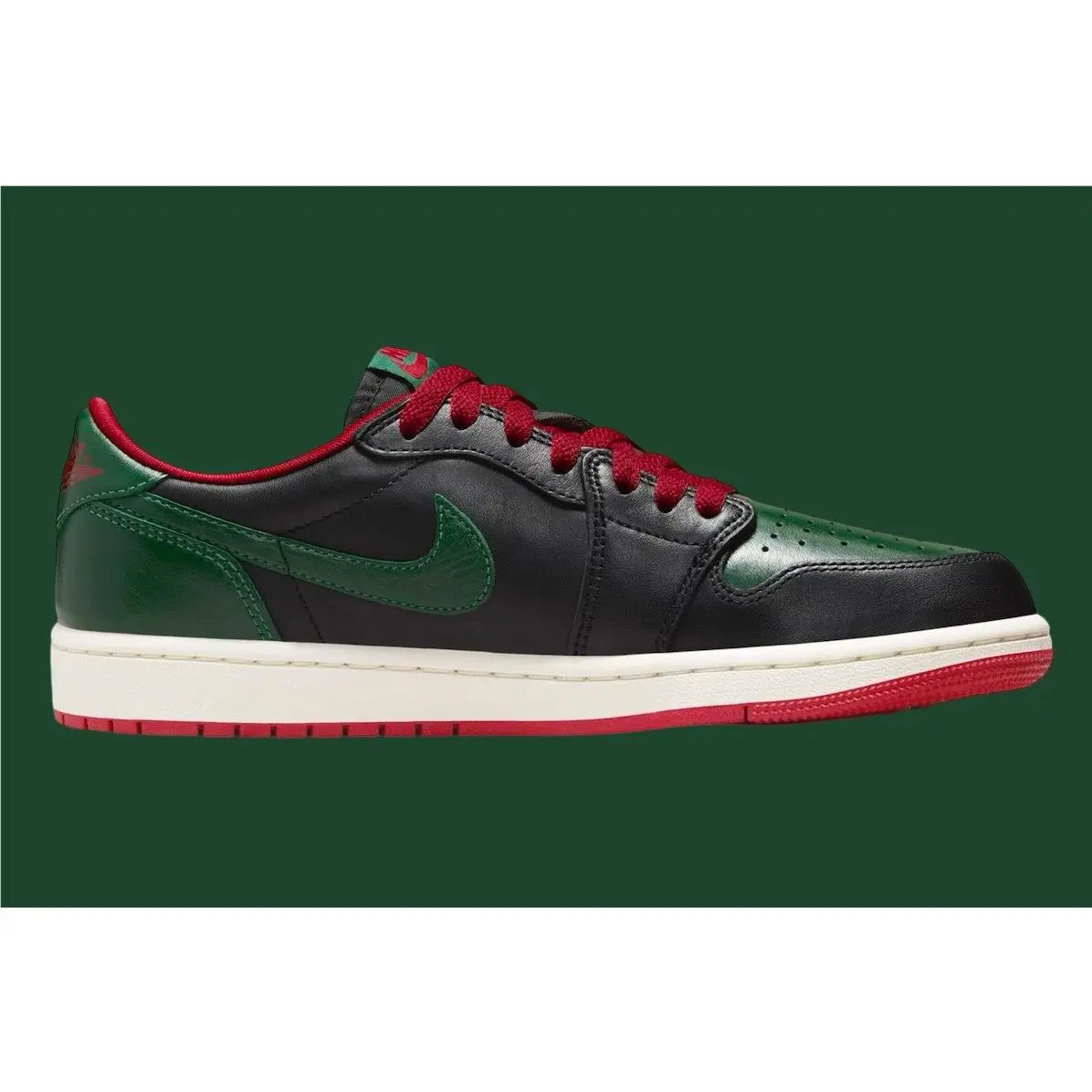 Nike shoes - Jordan 1 Retro Low OG - CZ0775-036 - Black/Gorge Green/Varsity Red/Sail 4