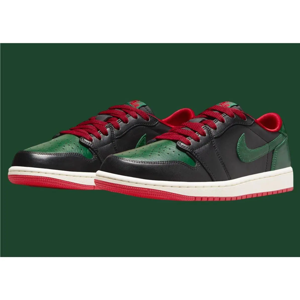 Nike shoes - Jordan 1 Retro Low OG - CZ0775-036 - Black/Gorge Green/Varsity Red/Sail 5