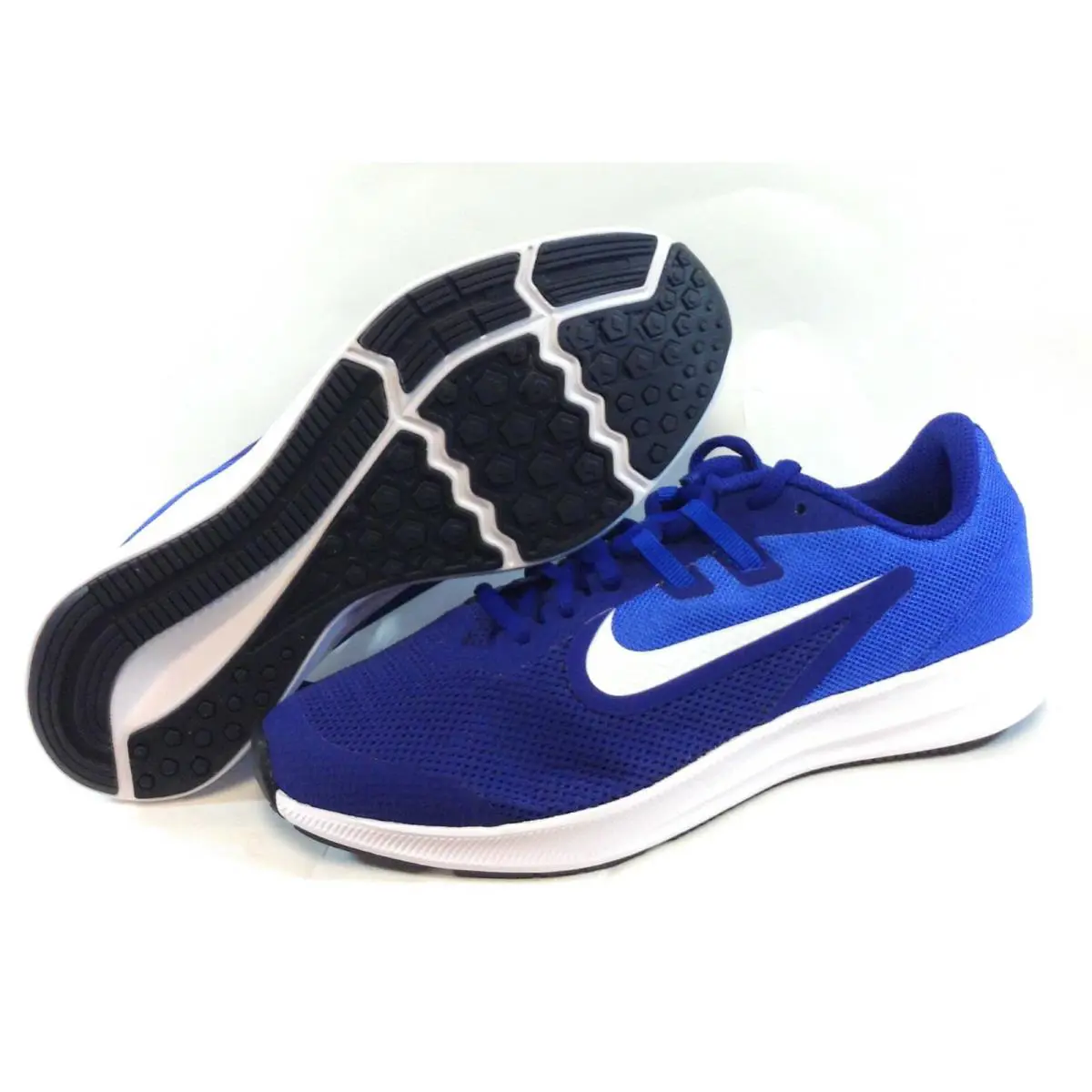Boys Girls Kids Youth Nike Downshifter 9 AR4141 400 Wide Blue Sneakers Shoes - Blue