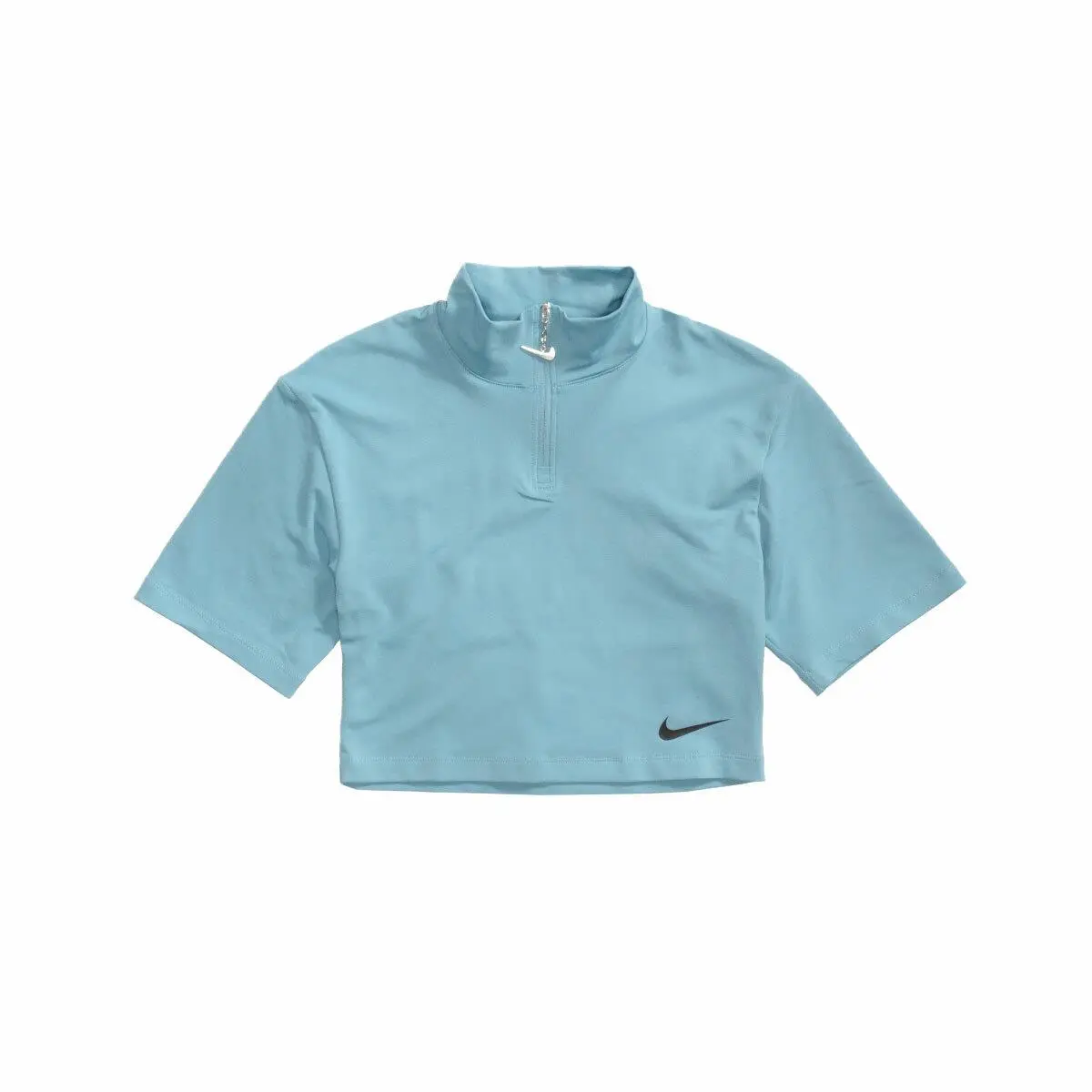Nike Women`s Nsw Swoosh Mock Top CJ3799-424 Cerulean/black SZ Xs-l Half Zip