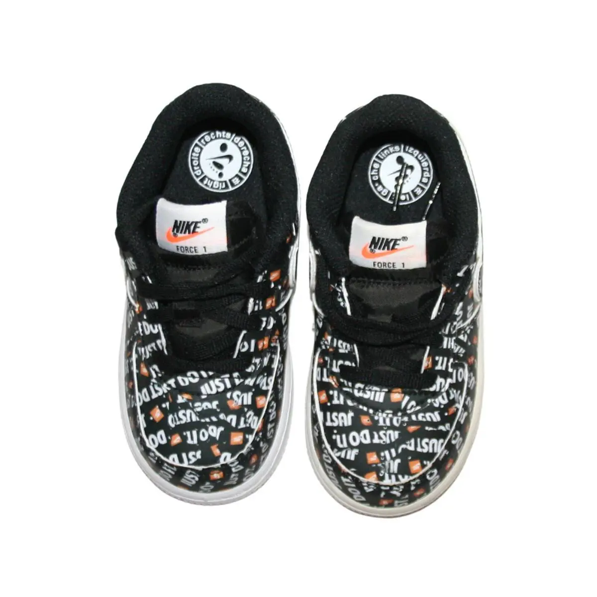Nike shoes - Nike Force 1 LV8 (TD) - AV6142 001 - Black/Total Orange-White 3