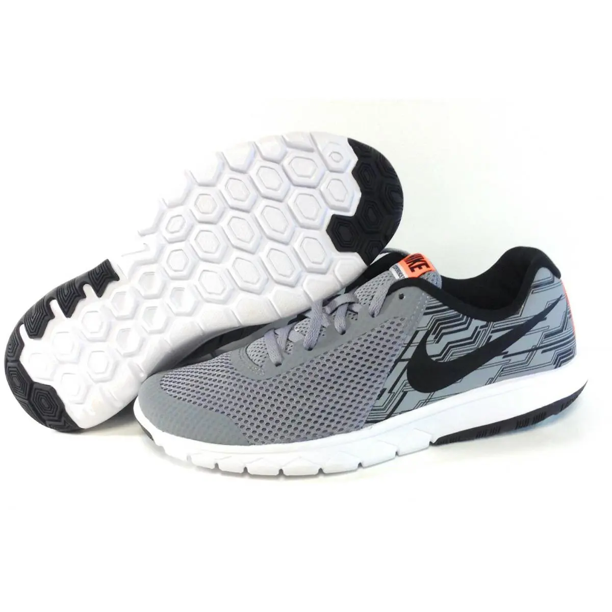 Boys Kids Youth Nike Flex Experience 5 Print 844985 001 Grey Sneakers Shoes - Grey