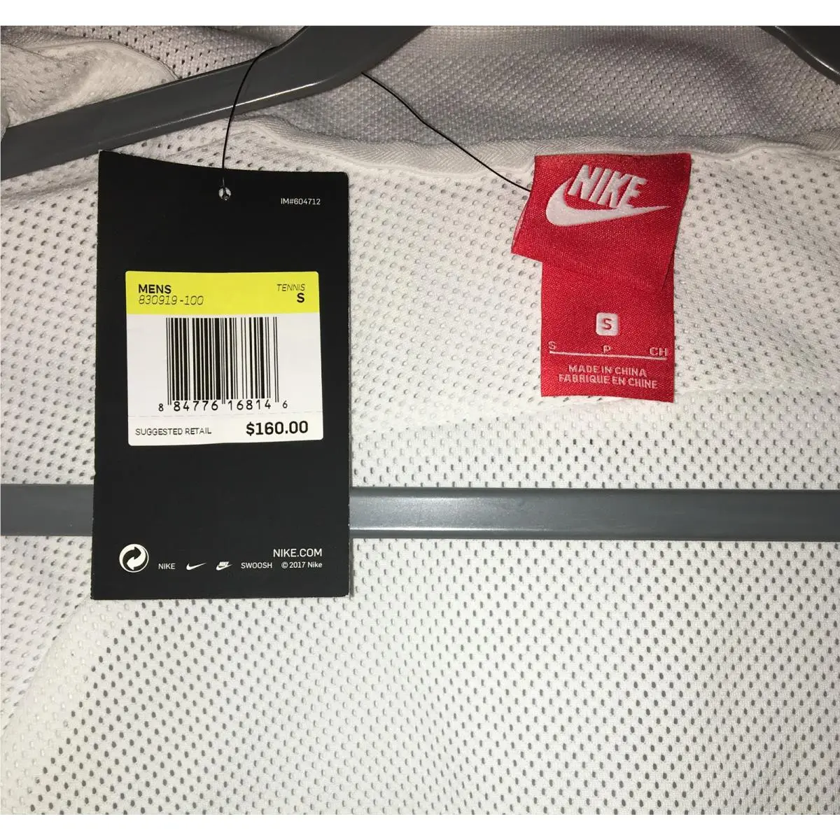 Nike clothing - NIKE NikeCourt Varsity F/Z Textured Seersucker Tennis - 830919 - White 10