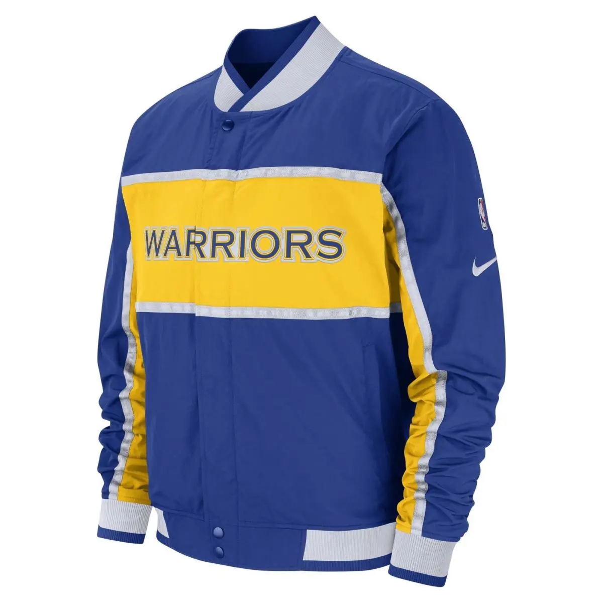 AJ9151-495 Mens Nike Nba Golden State Warriors Courtside Icon Jacket - Blue
