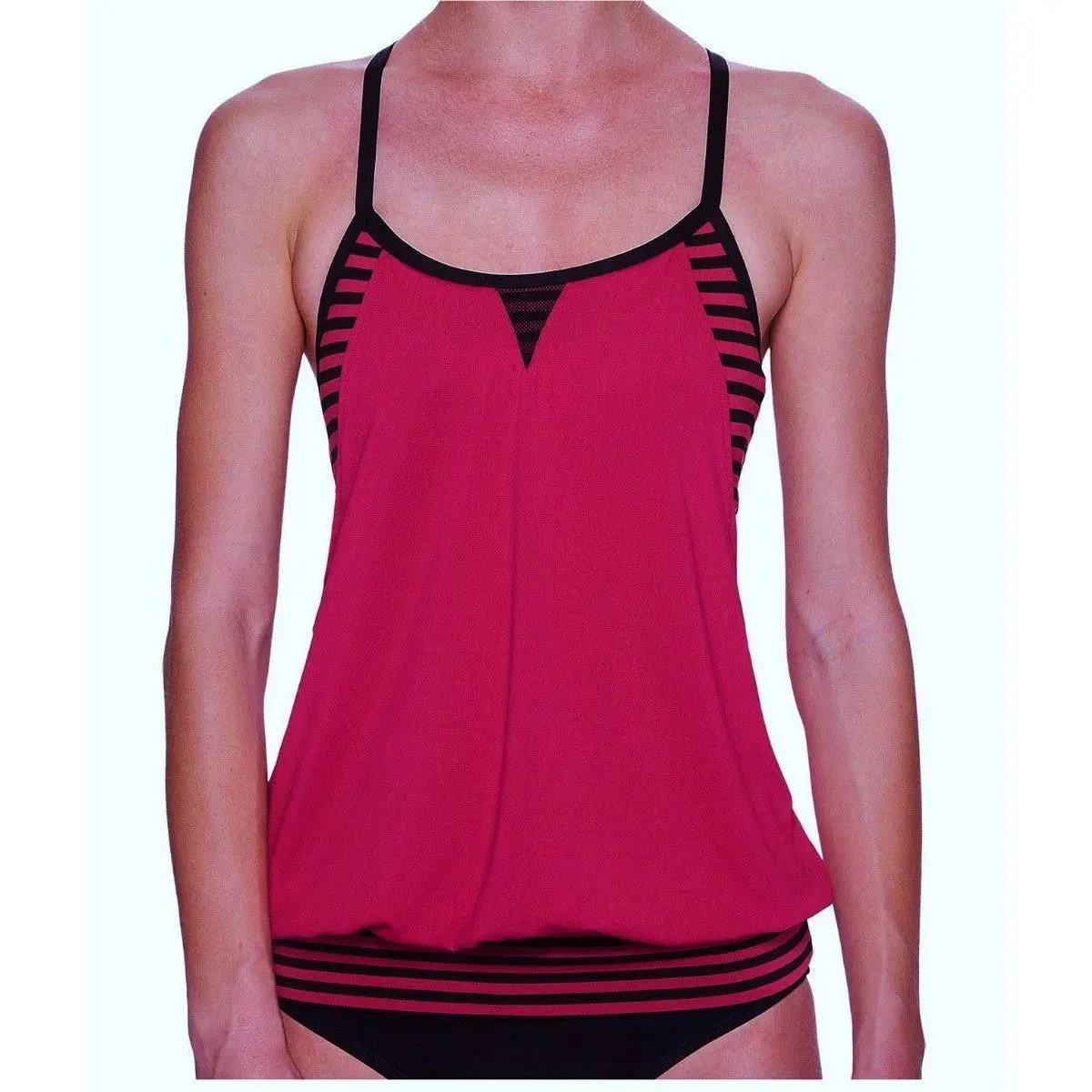 Nike clothing - NIKE Laser Sport Draped Back Tankini 2pc Swim Suit - NESS7784 - Pink 9