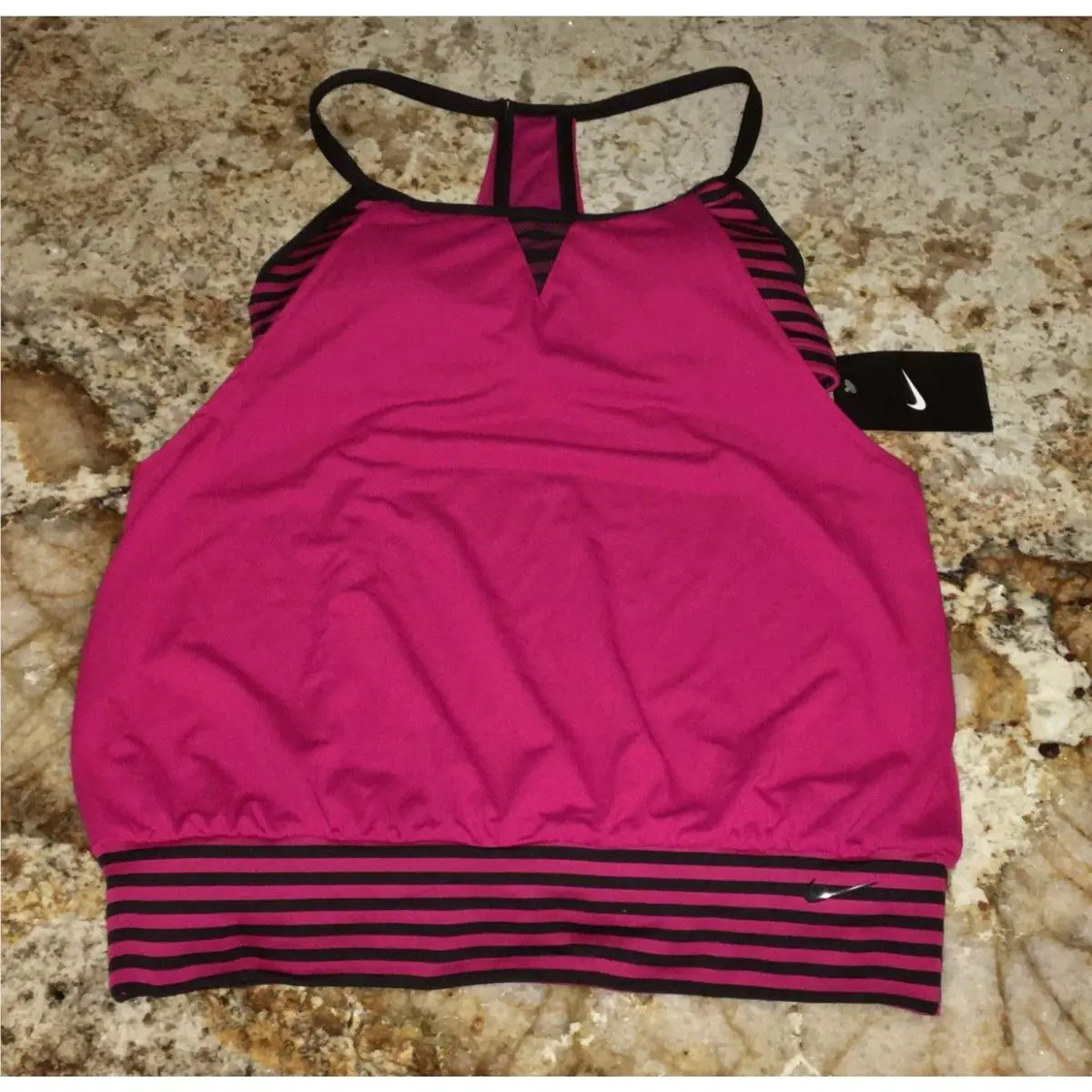 Nike clothing - NIKE Laser Sport Draped Back Tankini 2pc Swim Suit - NESS7784 - Pink 2