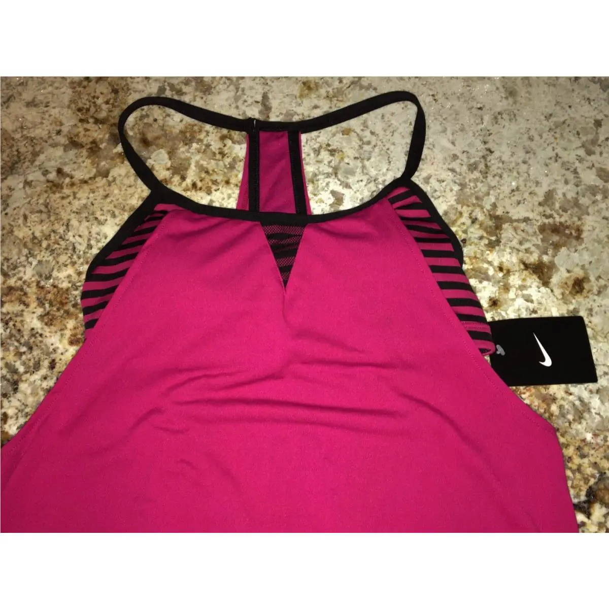 Nike clothing - NIKE Laser Sport Draped Back Tankini 2pc Swim Suit - NESS7784 - Pink 3