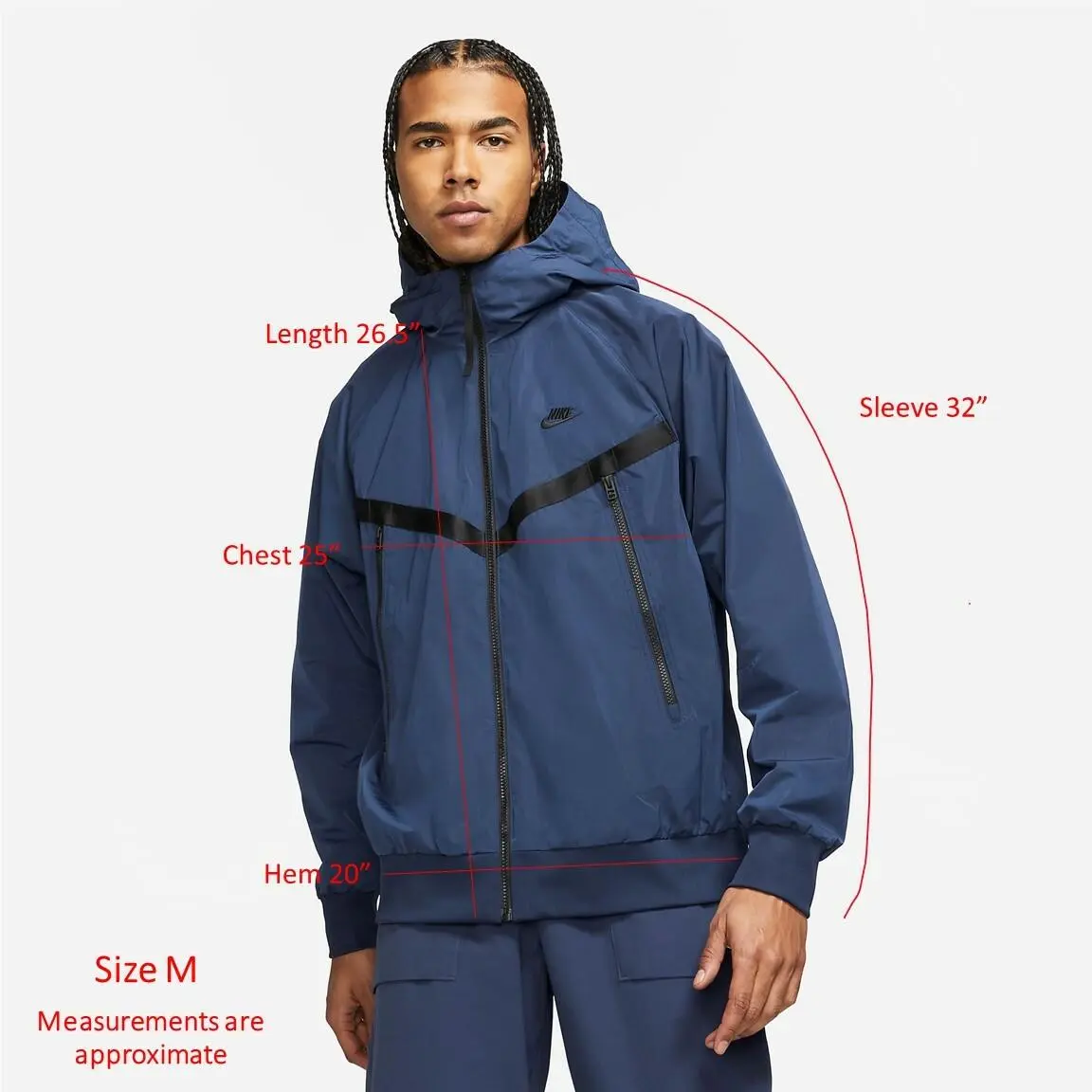 Nike Premium Essentials Men`s Unlined Hooded Windrunner Jacket Blue DA7354-455