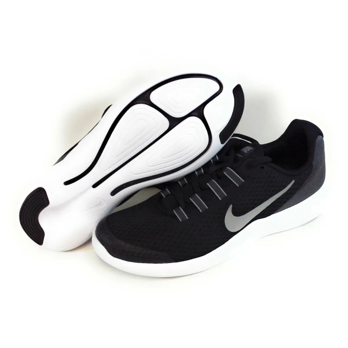 Girls Kids Boys Youth Nike Lunarconverge 869962 001 Black Silver Sneakers Shoes - Black