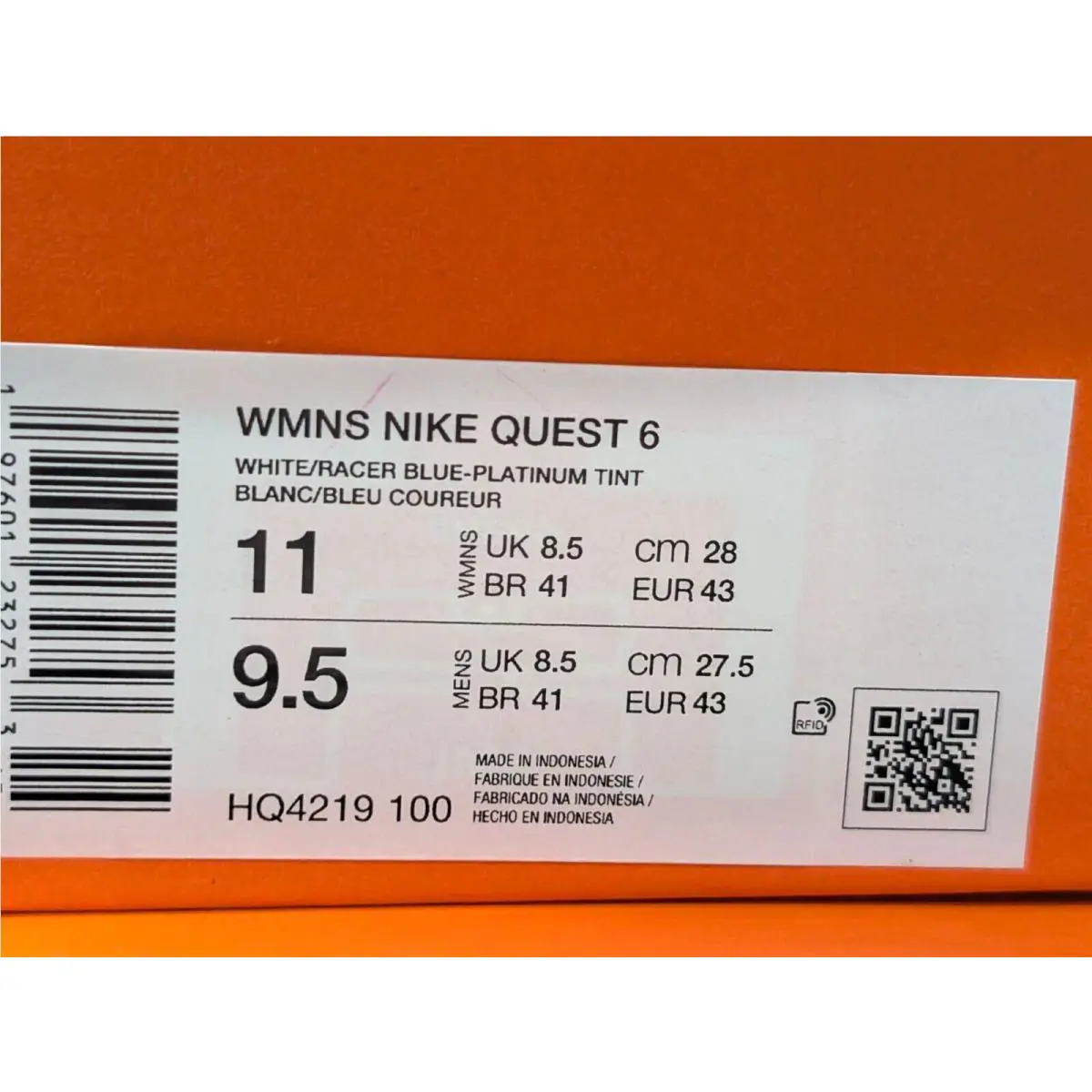 Nike shoes - Nike Quest 6 - Quest - HQ4219-100 - White/Racer Blue 18