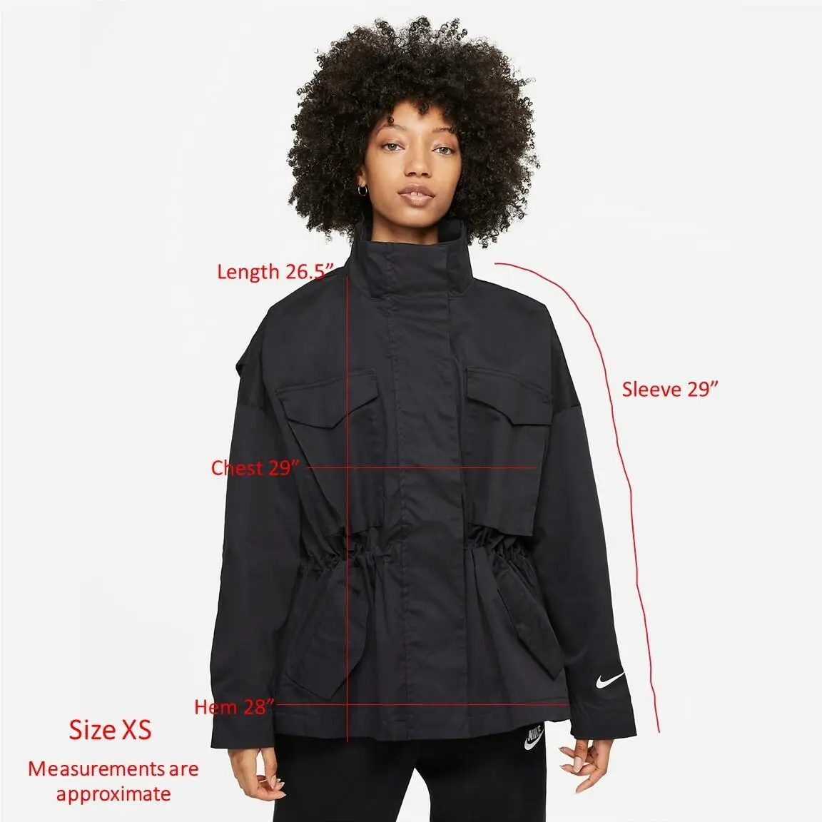 Nike Sportswear Essentials M65 Women`s Jacket Black Baggy Military DD5985-010