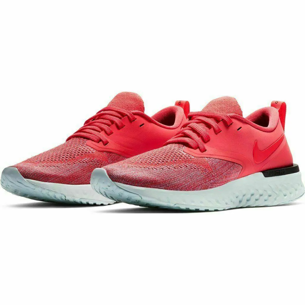 Nike Women`s Odyssey React Flyknit 2 Running Shoes AH1016 800 Multiple Sizes - Ember Glow Red