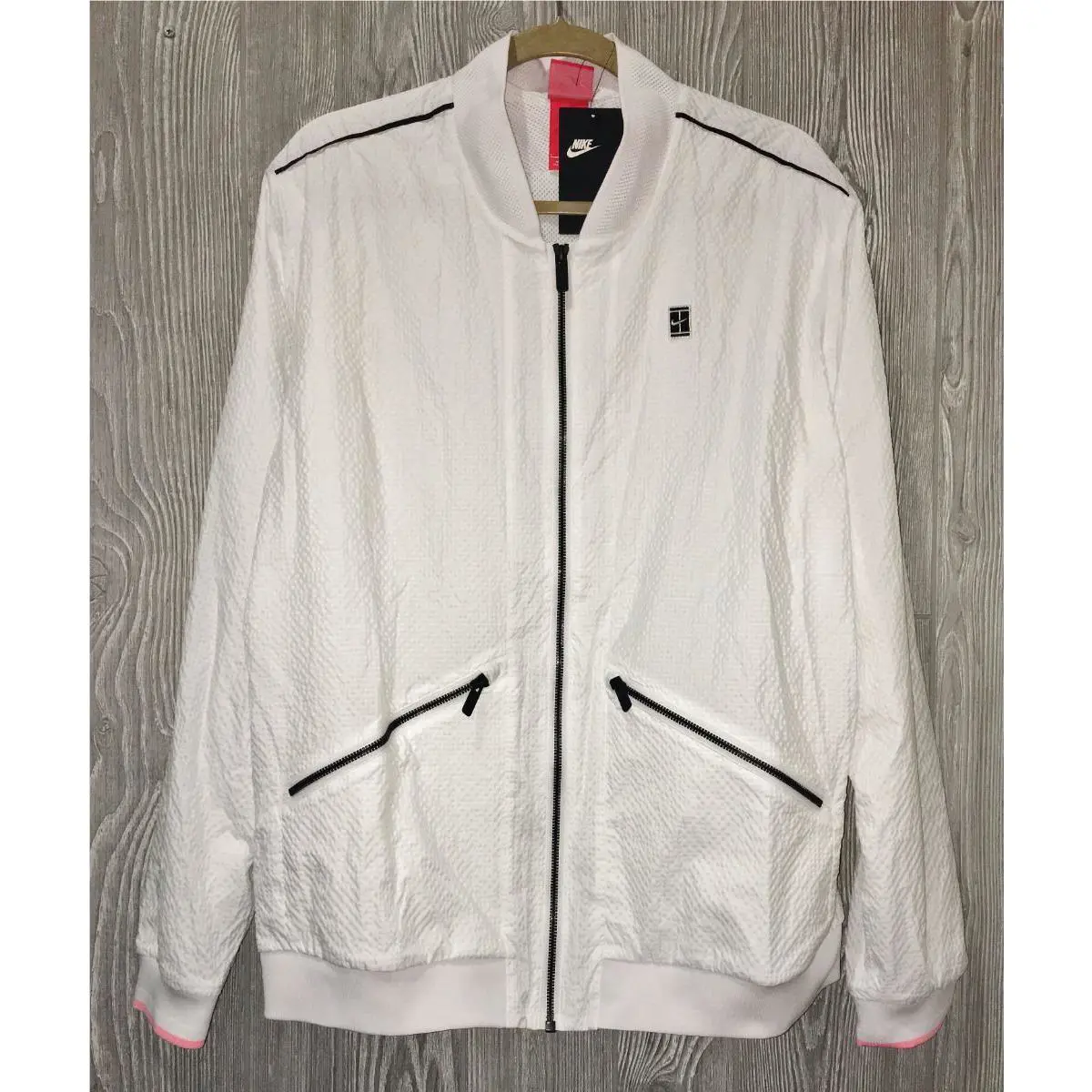 Nike clothing - NIKE NikeCourt Varsity F/Z Tennis Jacket - 728986 - White 1