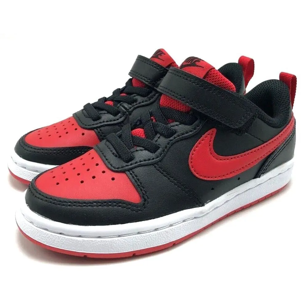 Pre-school Kids Nike Court Borough Low 2 Psv Black/red BQ5451 007 - Red