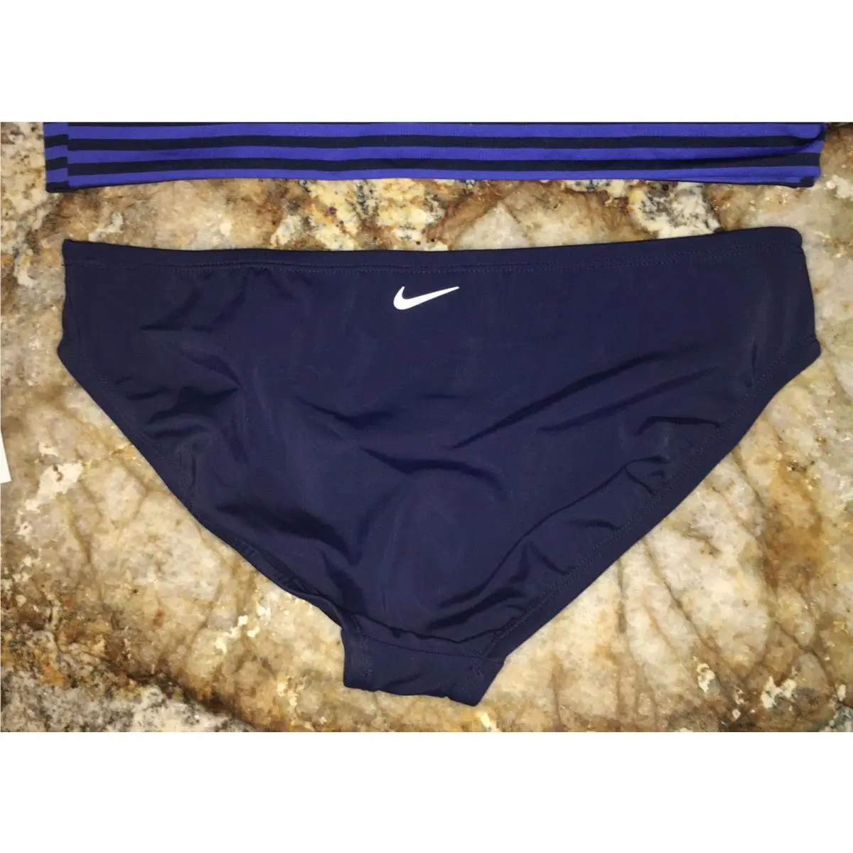 Nike clothing - NIKE Laser Sport Med Blue Navy Draped Back Tankini 2pc Swim Suit - NESS7784 - Blue 7