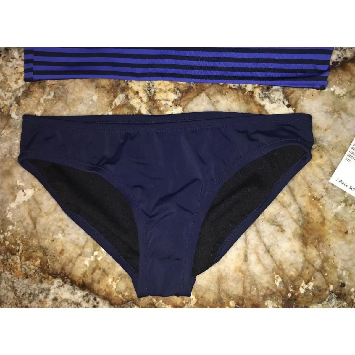 Nike clothing - NIKE Laser Sport Med Blue Navy Draped Back Tankini 2pc Swim Suit - NESS7784 - Blue 15