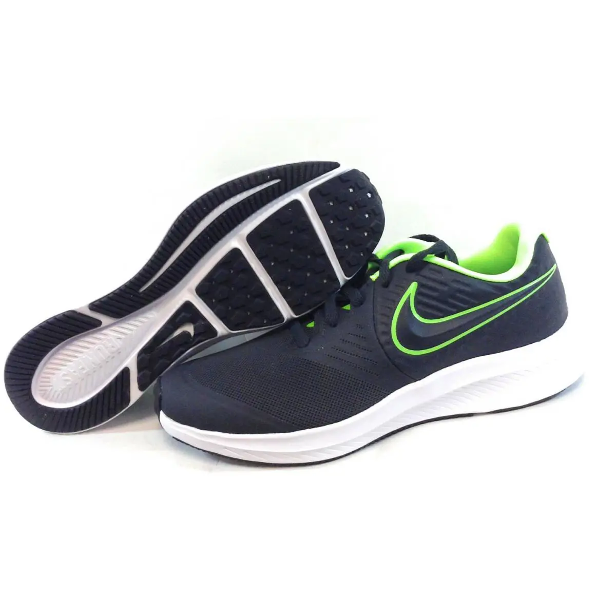 Boys Kids Youth Nike Star Runner AQ3542 004 Anthracite Grey Green Sneakers Shoes - Grey