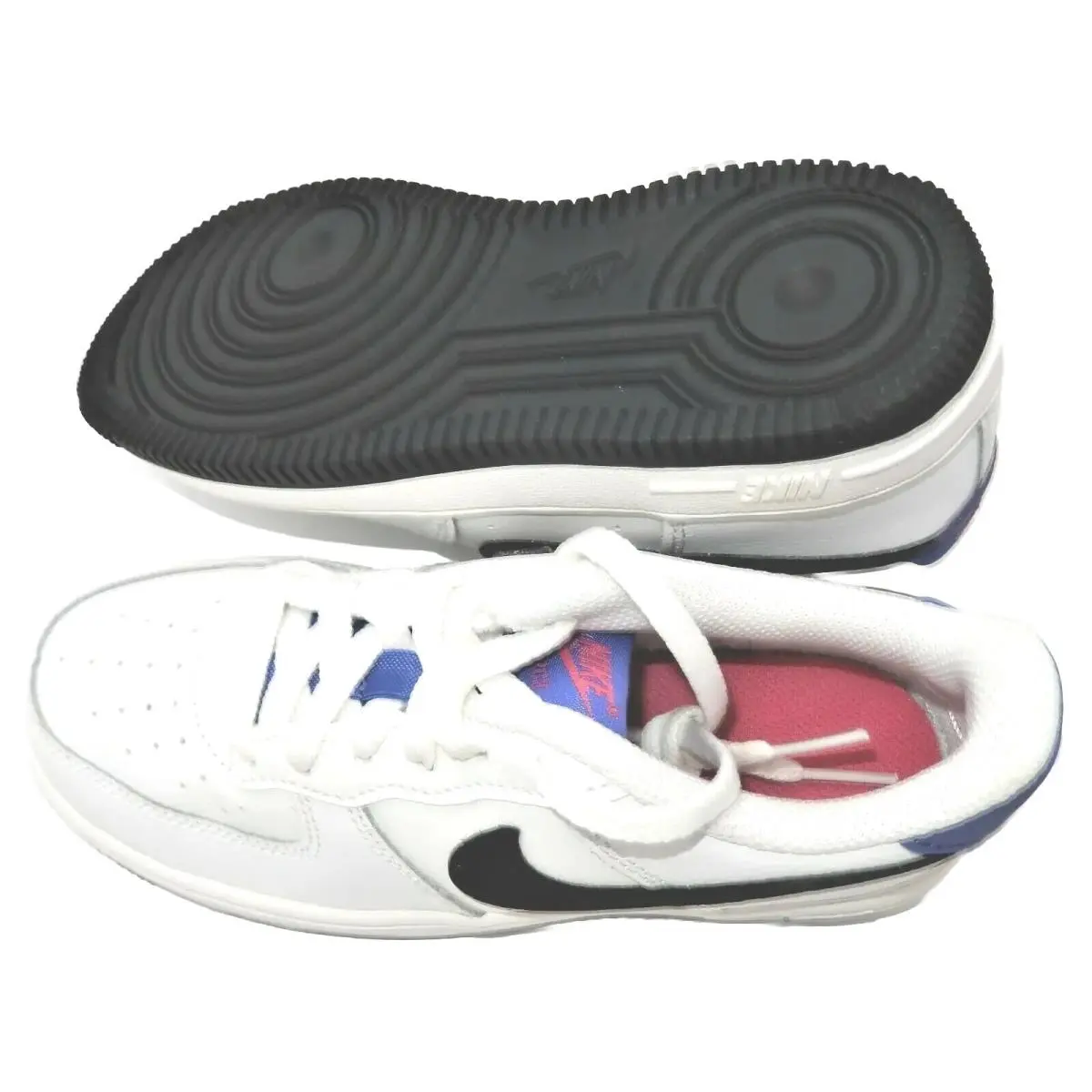 Kids Nike Air Force 1 PS Low White Black Blue 596729-104 AF1