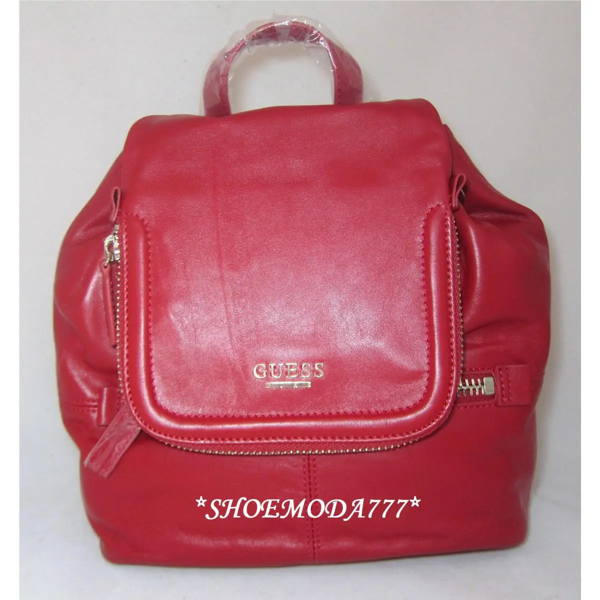 Guess by Marciano Leather Backpack Bag Sac Chunky Metal Zip Group