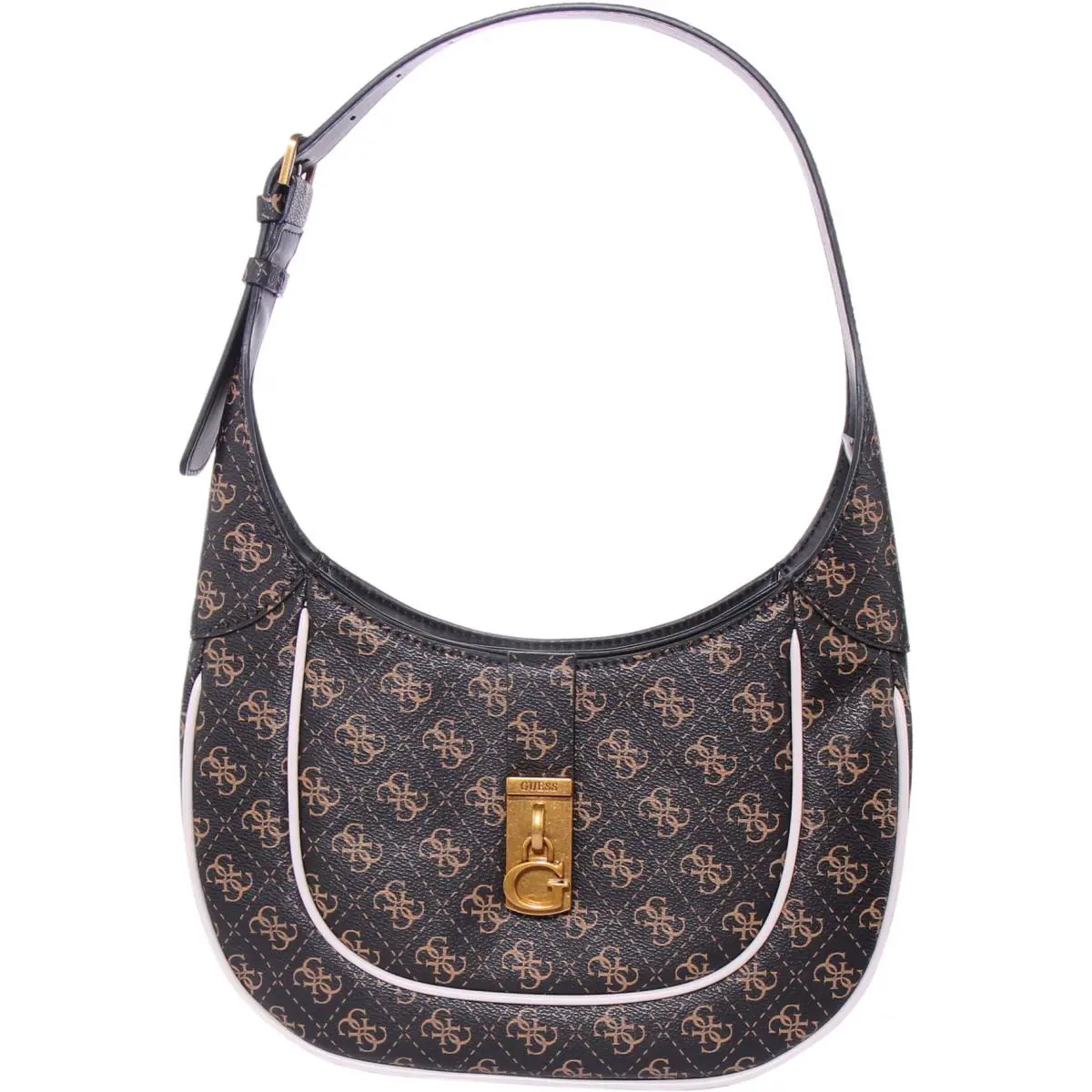 Guess Maimie Hobo 4G Logo Womens Bag In Brown