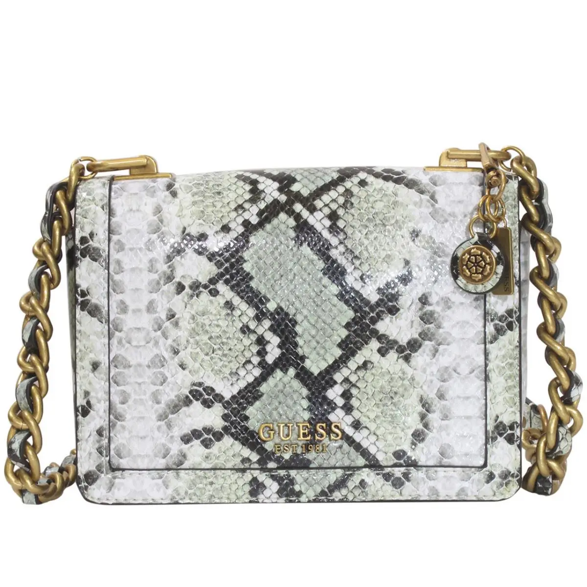 Women`s Abey Handbag Crossbody Flap Purse Green by Guess