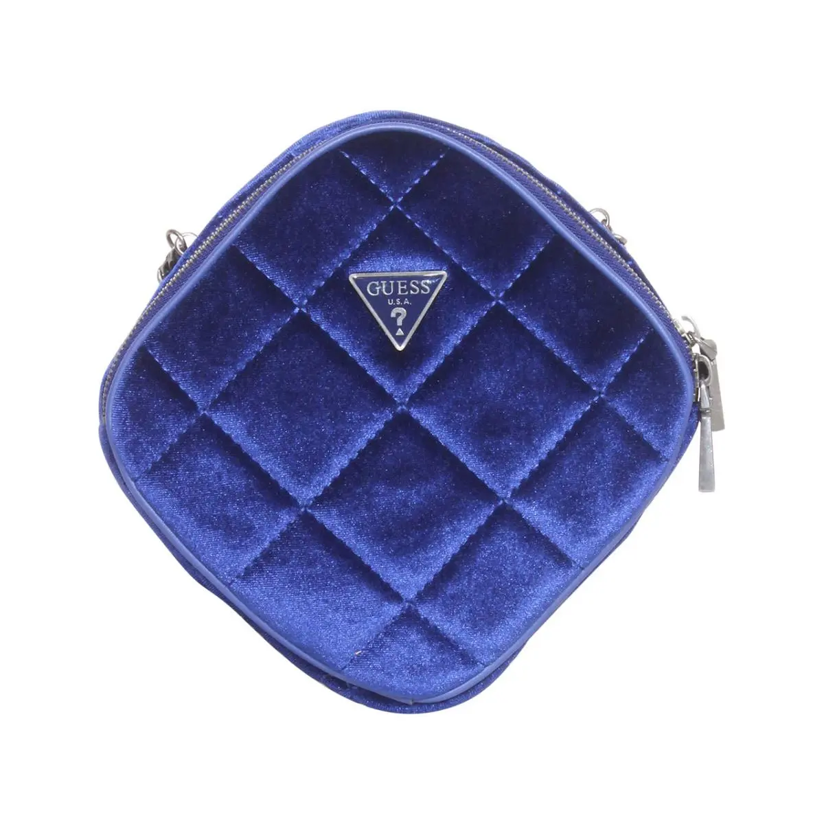 Women`s Cessily Handbag Chain Crossbody Bag Quilted Blue by Guess