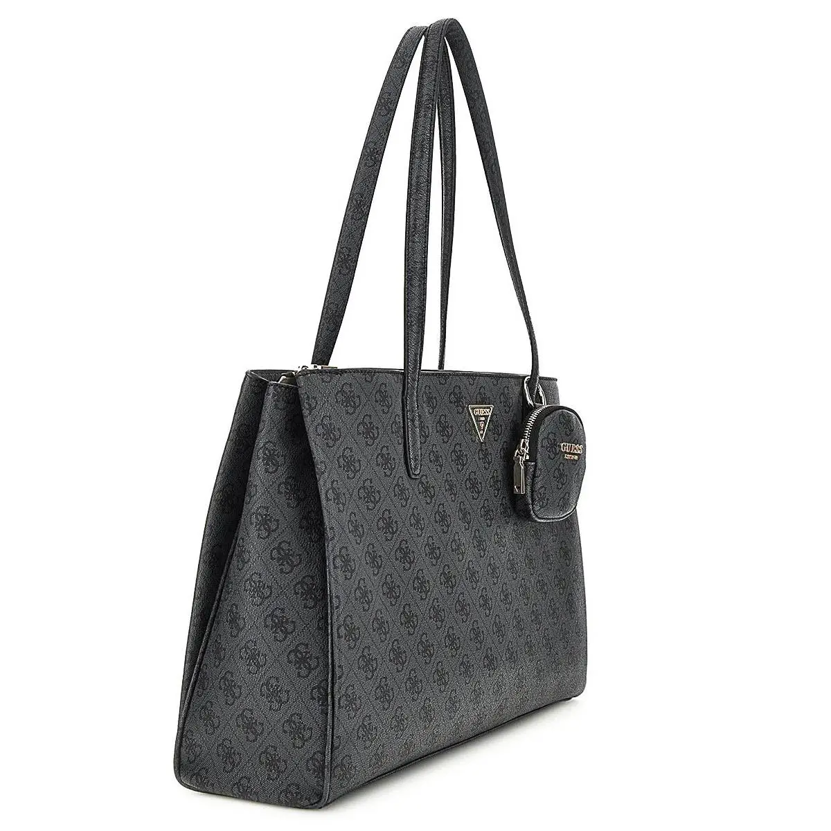 Guess Power Play Tech Charm Tote Bag In Lattee For Women