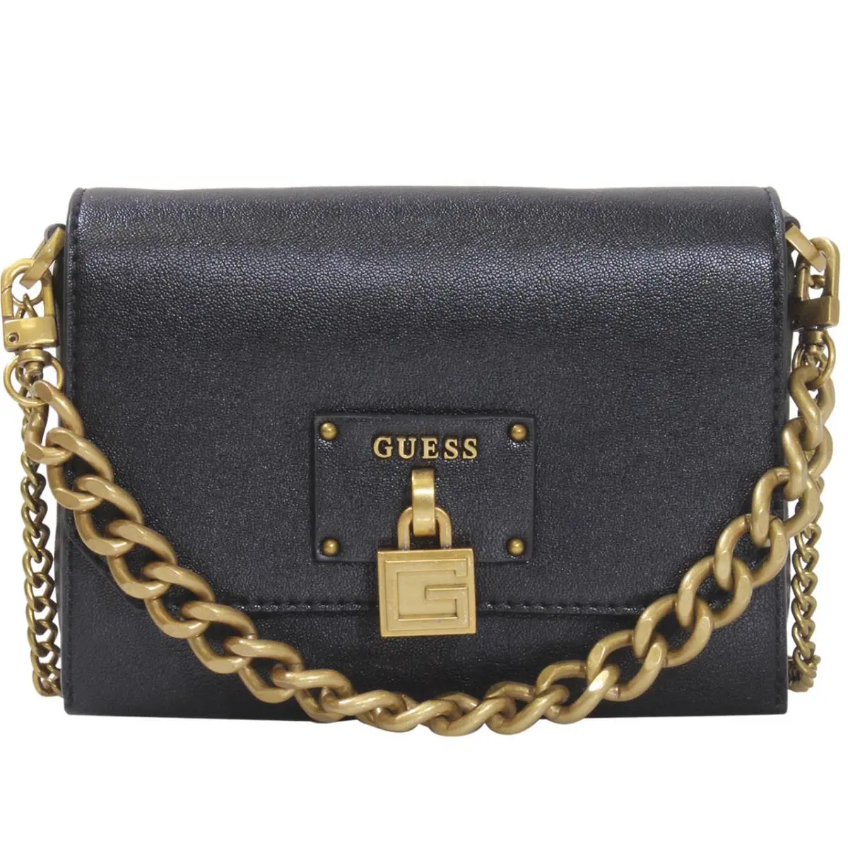 Women`s Centre-stage-mini Handbag Crossbody Flap Purse Black by Guess