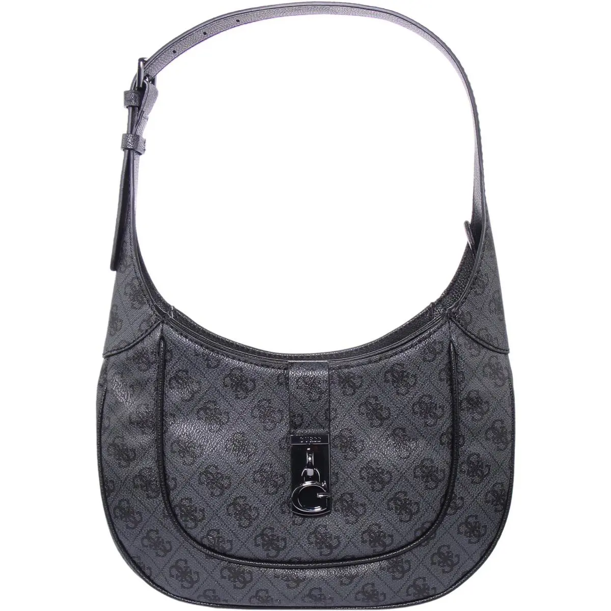 Guess Maimie 4G Logo Hobo Womens Bag In Coal