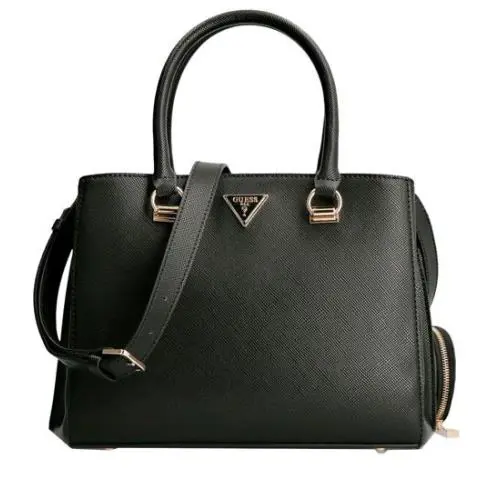 Guess Eco Alexie Womens Saffiano Handbag In Black BLACK