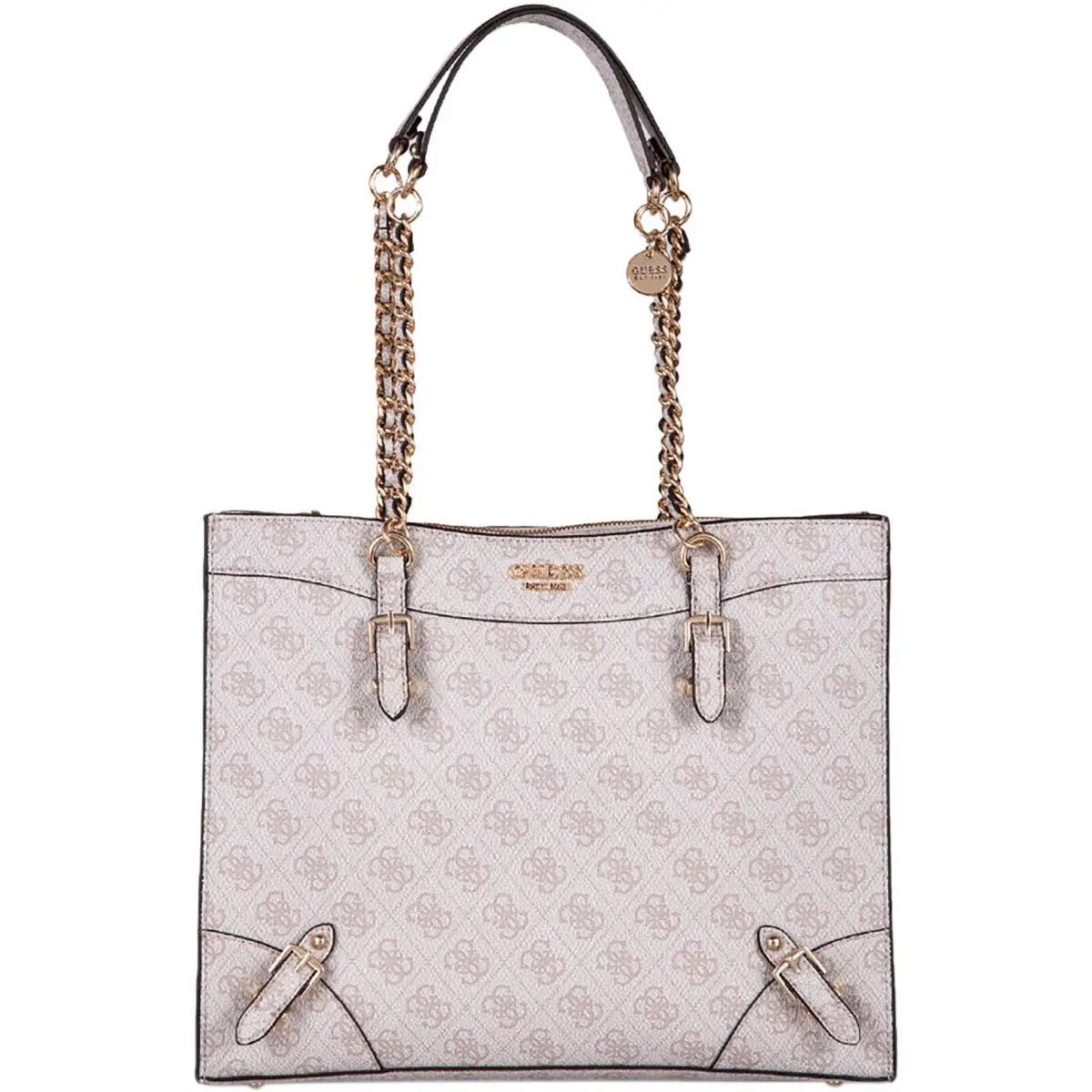 Guess Didi Society 4G Logo Tote Handbag In Cream
