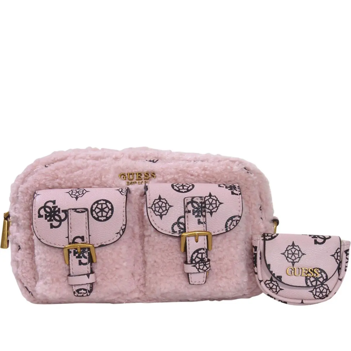 Women`s No Limit Handbag Crossbody Sling Pink Multi by Guess