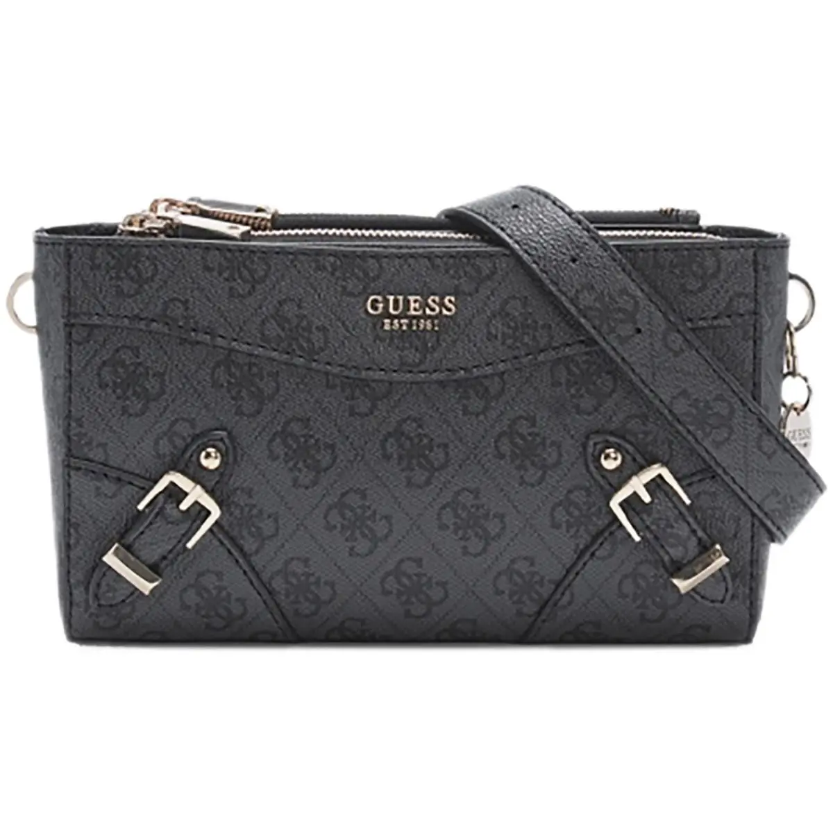 Guess Didi Mini Dual Compartment 4G Logo Bag In Coal