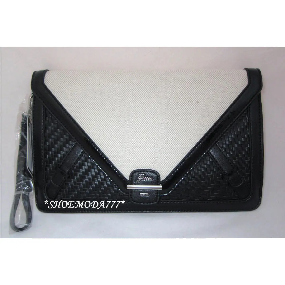 by Marciano Annalynne Envelope Clutch Mini Bag Purse Wristlet Woven Blacks by Guess