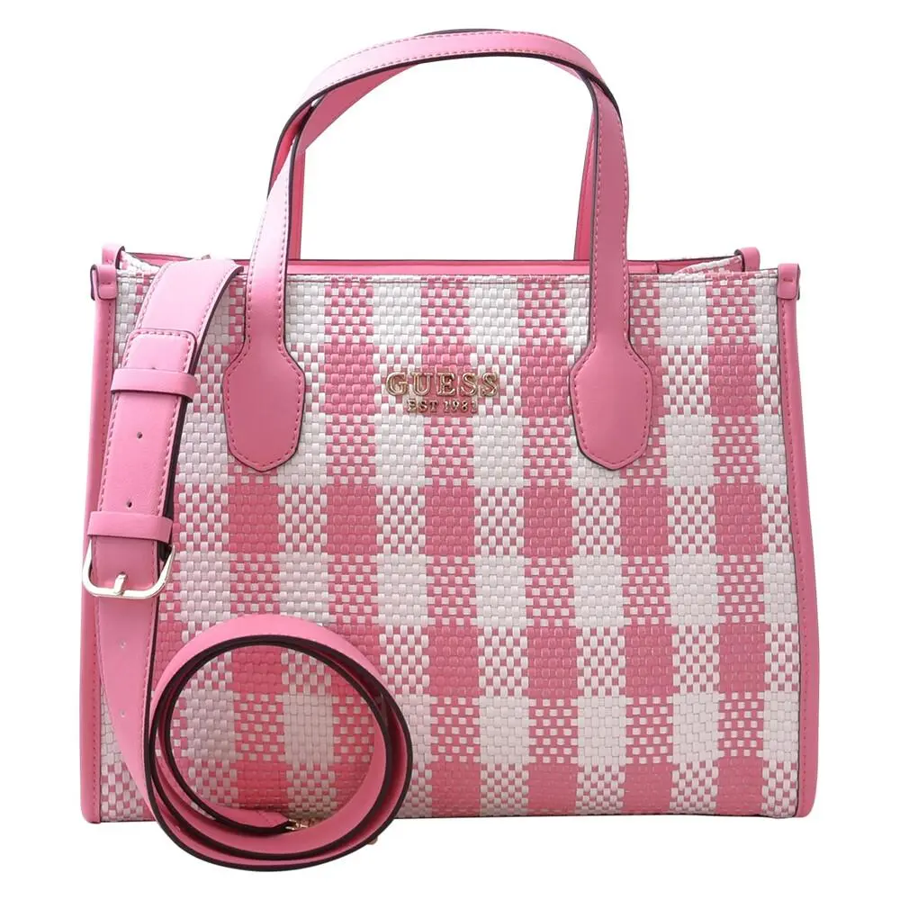 Silvana Women`s Handbag Mini Tote Bag Pink Multi by Guess