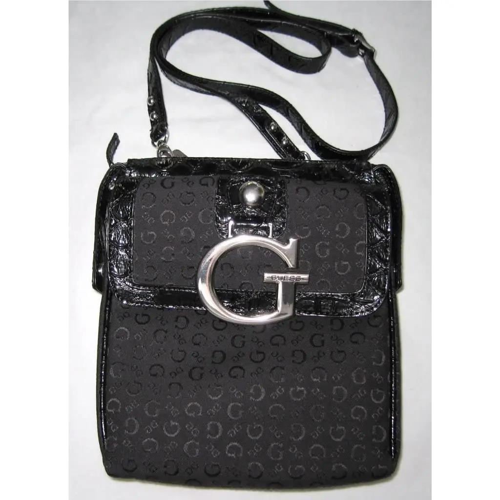 by Marciano Primary Messenger Crossbody Hip Bag Purse Signature Canvas Blacks by Guess