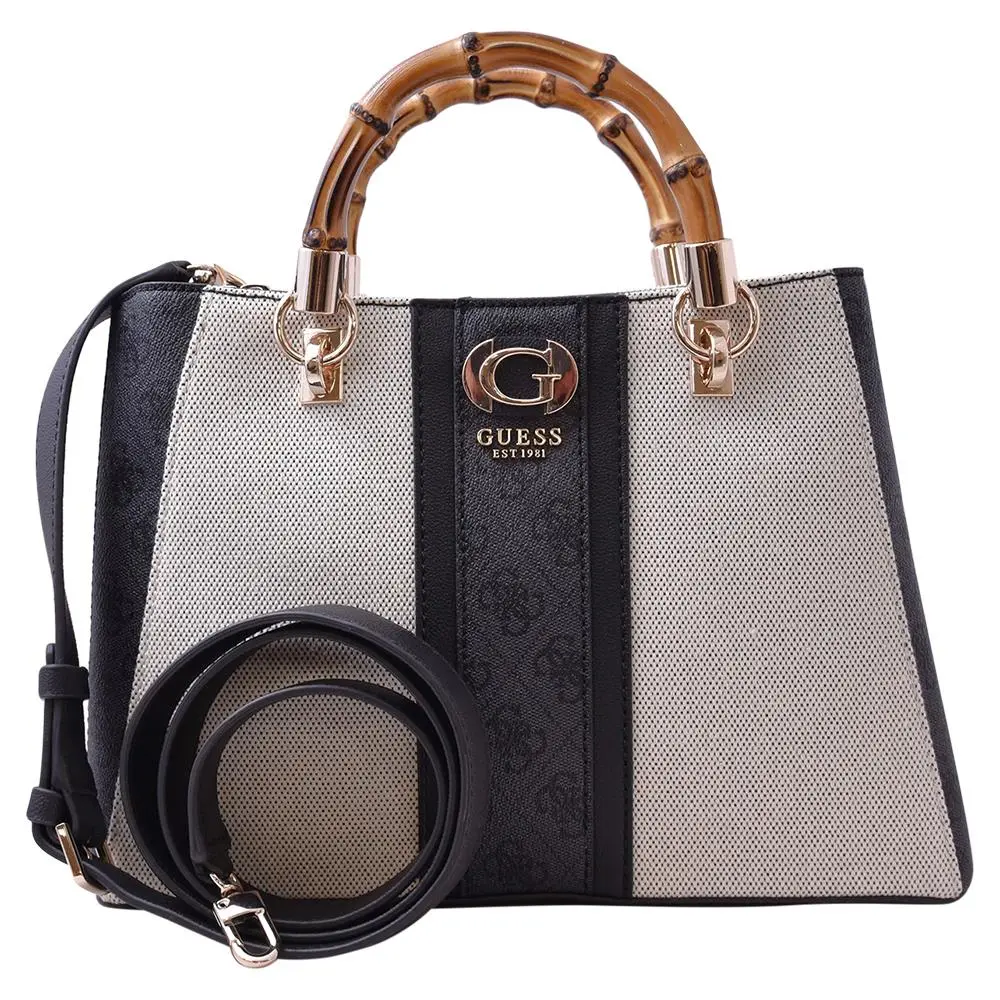 Kerima Women`s Handbag Natural/Coal Logo 4G by Guess
