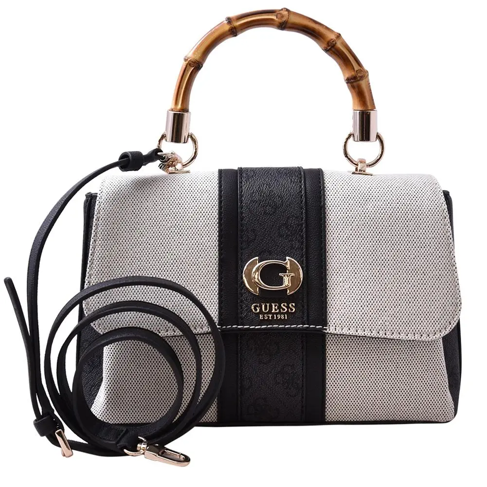 Kerima Women`s Handbag Natural/Coal Logo by Guess