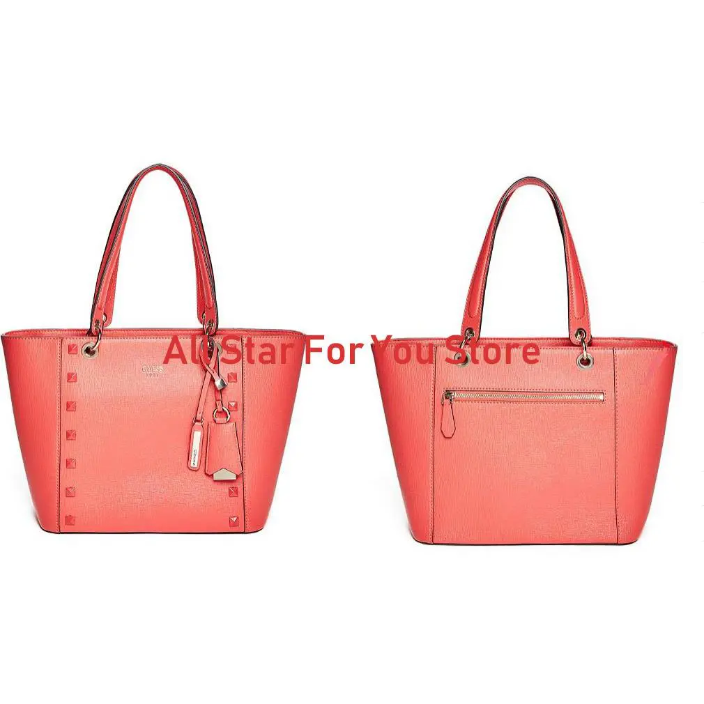 Guess Women`s Tote Bag Kamryn Studded Tote Bag - Lipstick