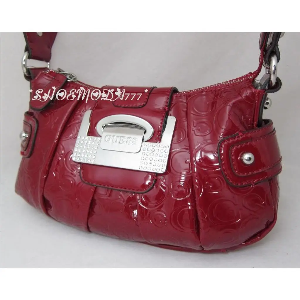 Guess Firework G Embossed Rhinestone Logo World Mini Bag Purse Handbag Sac