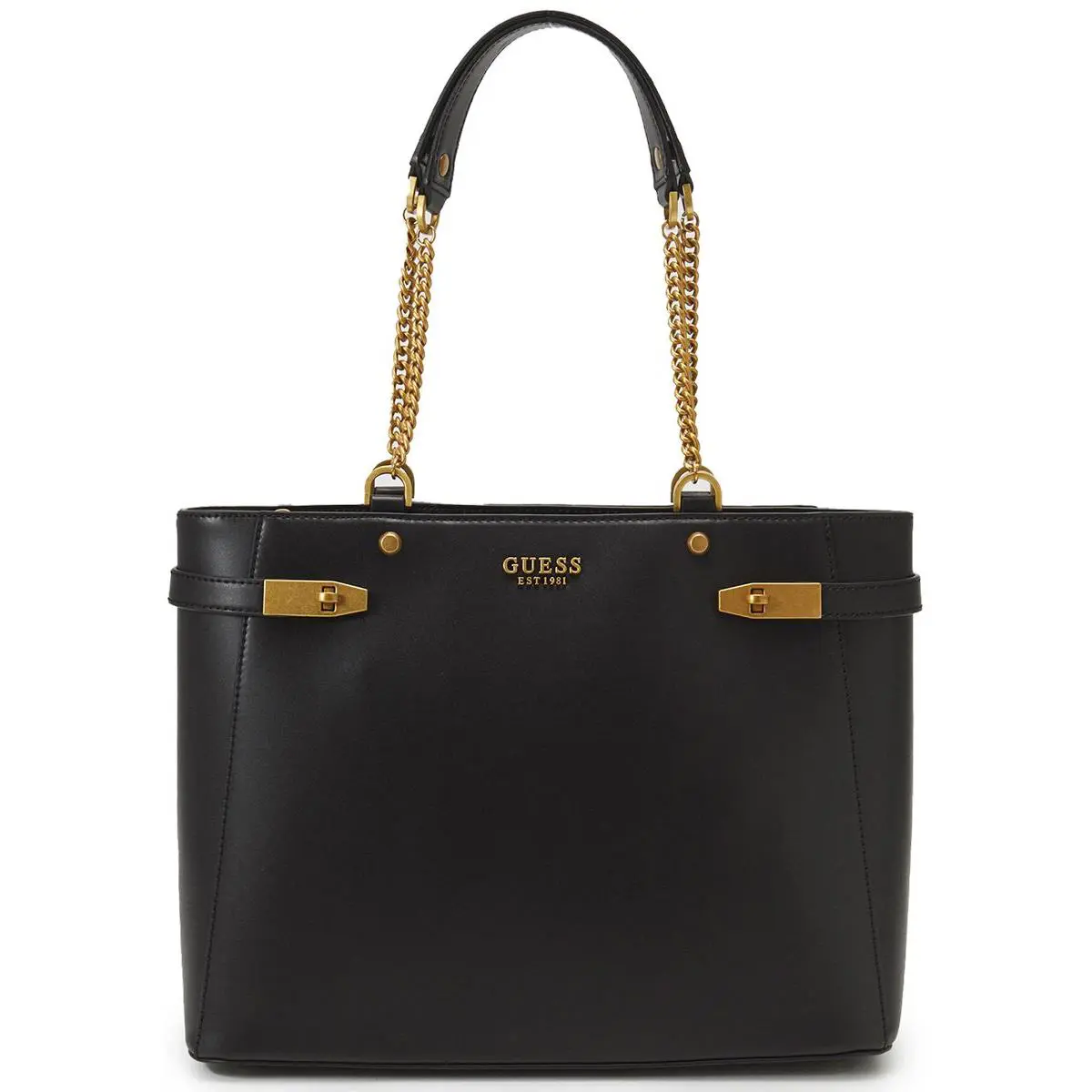 Guess Zadie Logo Womens Shopping Tote Bag In Black