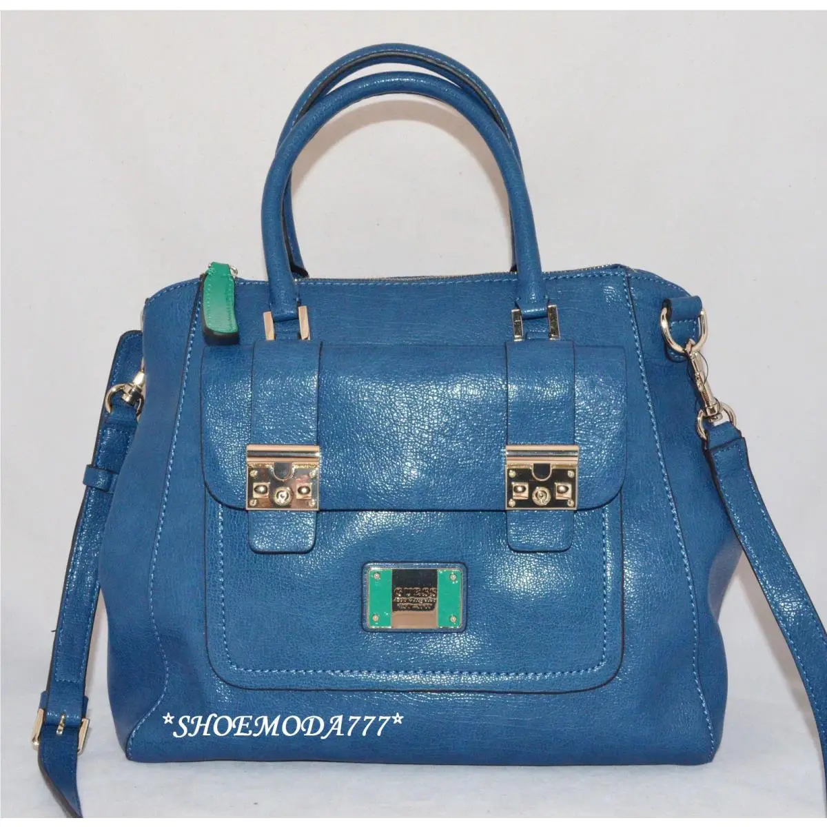 Ilya Retro Shoulder Bag Purse Handbag Satchel Black Multi Blue Camel Blue by Guess
