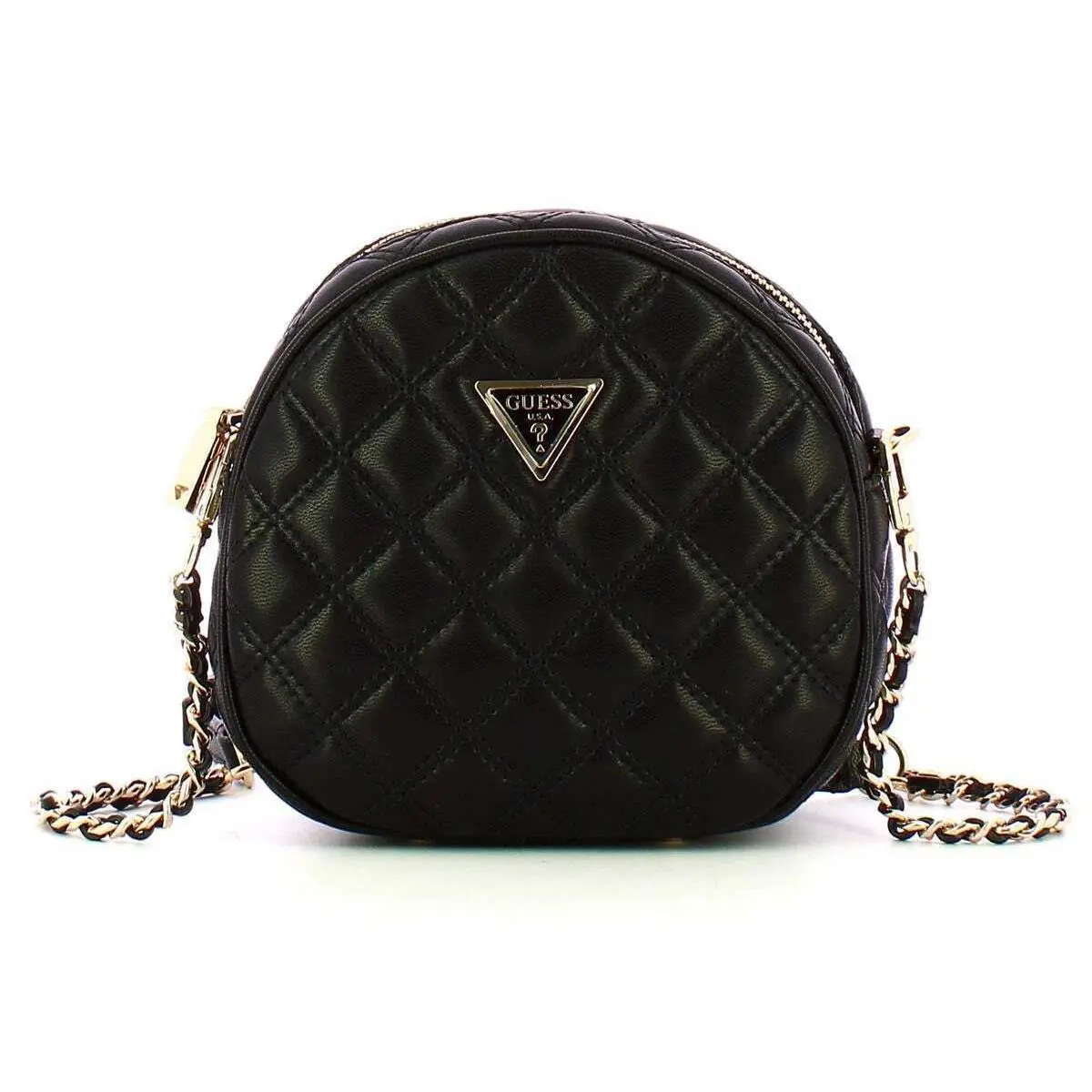 Guess Giully Circle Bag Quilted Handbag Womens Bag In Black