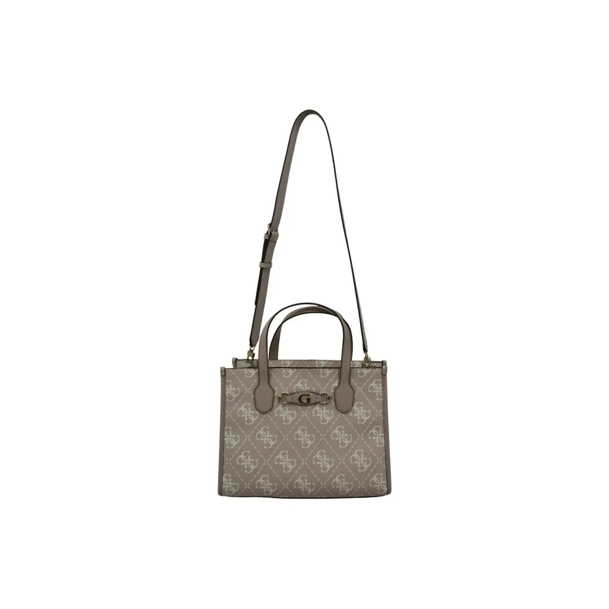 Women`s Izzy Handbag Convertible Crossbody Flap Bag Sand Logo by Guess