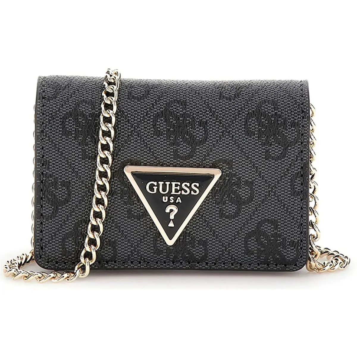 Guess Pwsg8778860 Meridian 4G Logo Micro Mini Leather Purse Womens Bags In Coal - Exterior: Black